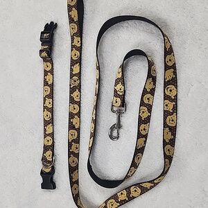 Winnie The Pooh Small Collar And Matching 6 Foot Leash